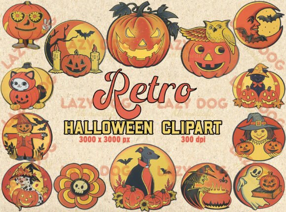 Download Retro Halloween Clipart - Retro halloween Collection